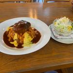 ハンバーグオムライスS(スープorサラダ、ドリンクセット)