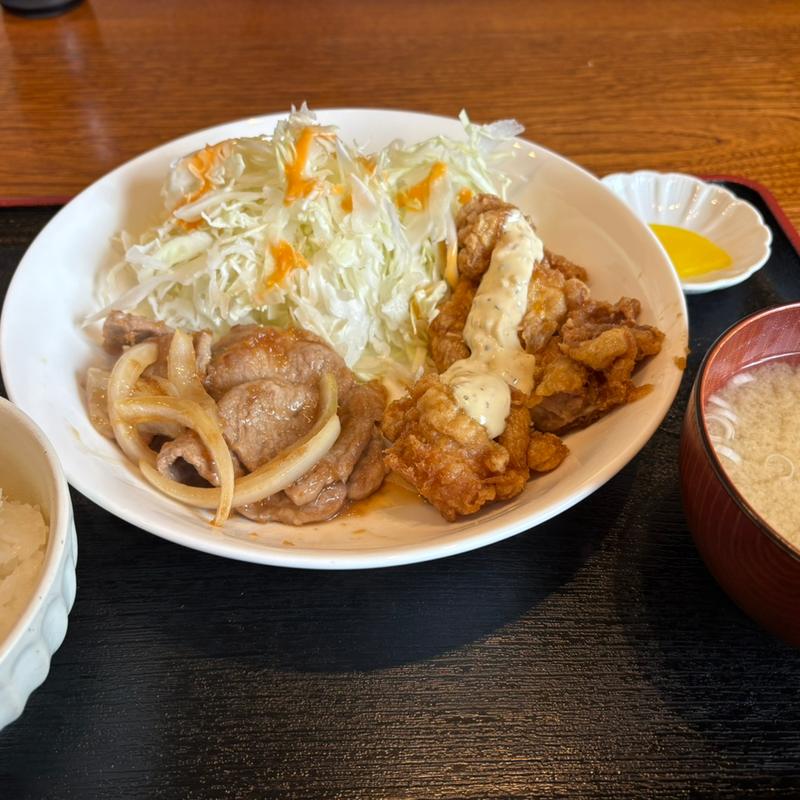生姜焼きと油淋鶏(すずや食堂 )