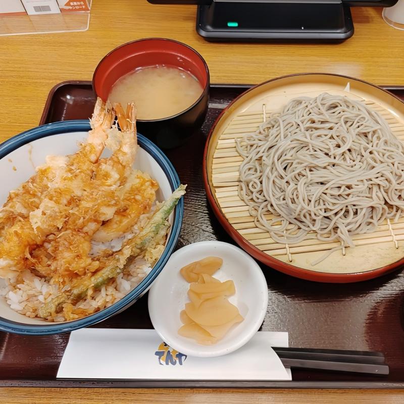 上天丼とそばセット(天丼てんや 蒲田店 )
