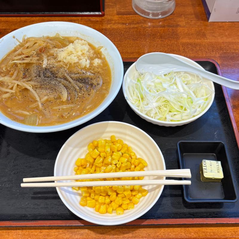 味噌ラーメン+とうもろこし+バター+ネギ(ゆにろーず 横戸店)