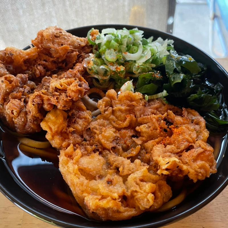 げそ天納豆天そば(まるすそば・うどん立ち食いセンター)