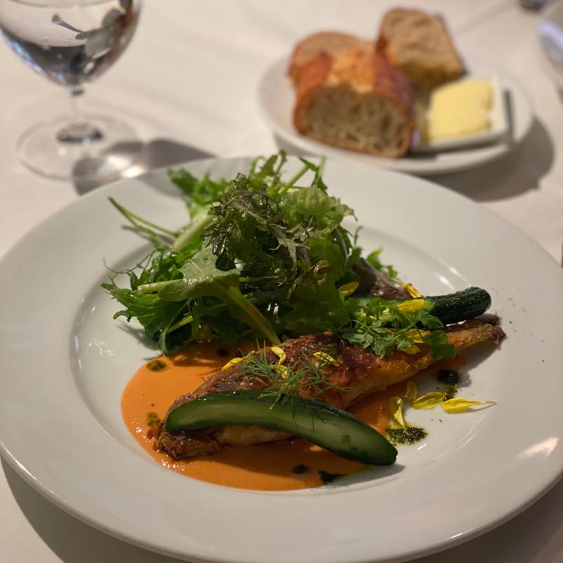 すだち鮎のコンフィ　ガスパチョソース(Le Nougat)