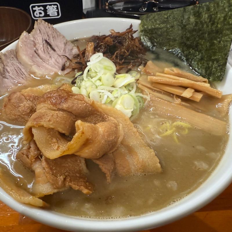 北寄貝不純100ラーメン大盛、つけ玉(一条流がんこラーメン金町)