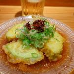 とろ茄子の冷製みぞれ揚げ出し