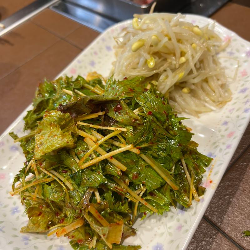 水菜チョレギサラダともやしナムルの二品盛り(のぎく)