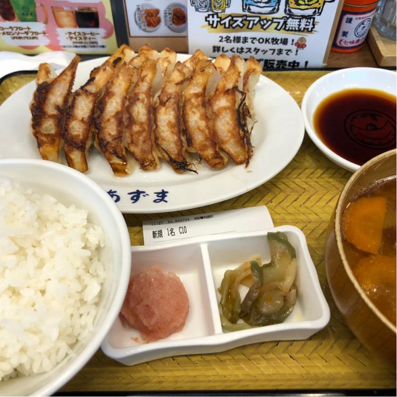 W餃子定食(元祖仙台ひとくち餃子　あずま　一番町店)