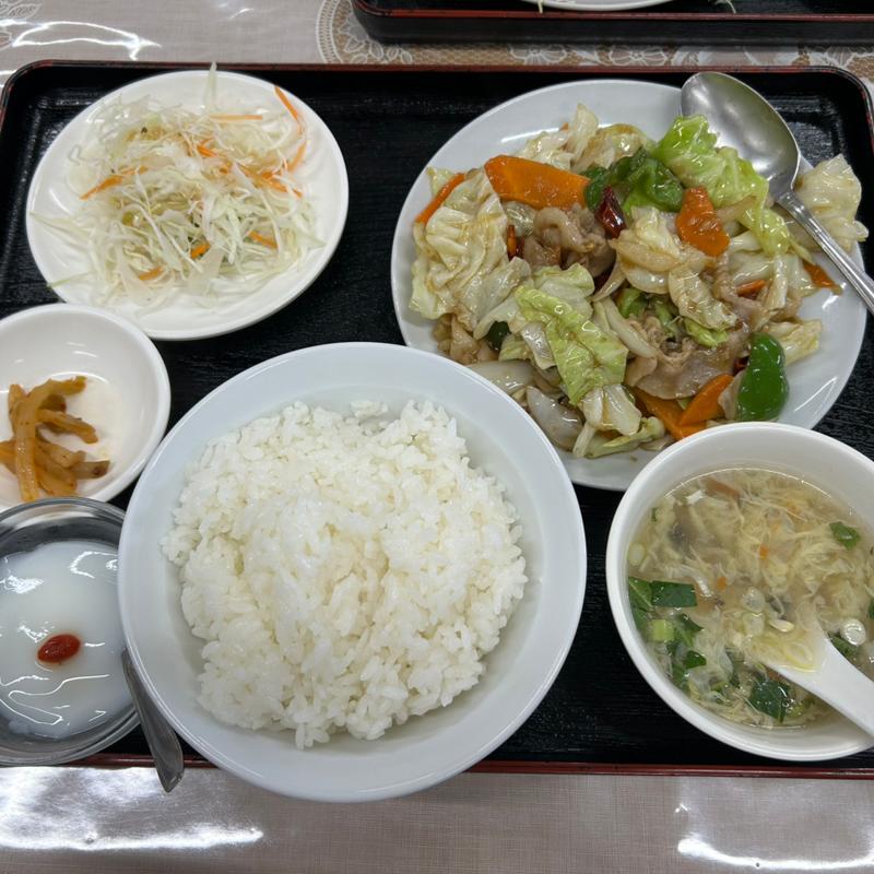 豚肉とキャベツのオイスターソース定食(新中華)