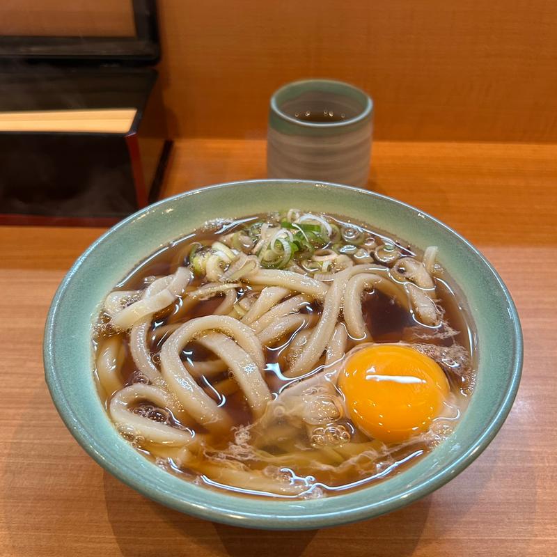 月見うどん(手打うどん 錦)