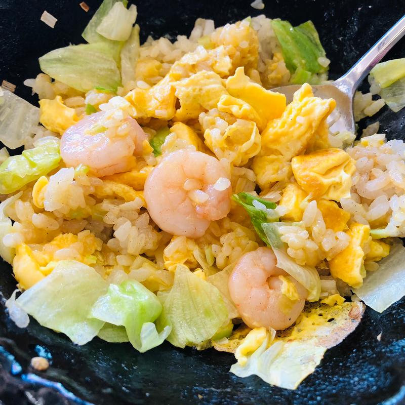 ♦︎石鍋エビレタスチャーハン （ハーフ）(入舟飯店 )