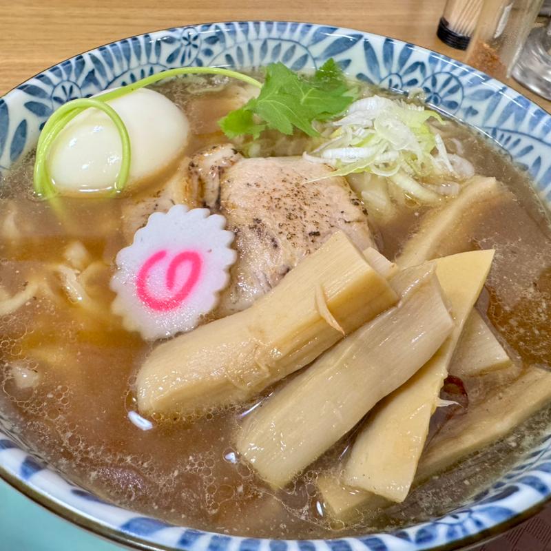 中華そば大盛り＋味玉＋極太メンマ(らーめん理庵)