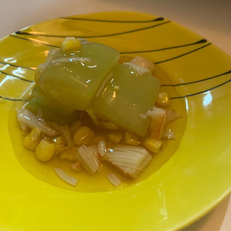 ユウガオの生姜餡かけ(ほそぼそ亭)