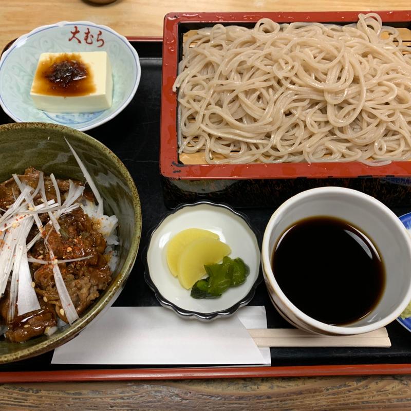 牛カルビ丼もりそばセット(大むら)