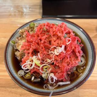 かき揚げそば+紅生姜天