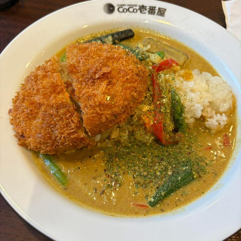 グリーンカレー キャベツ メンチ 3辛(カレーハウス CoCo壱番屋 小田急祖師ヶ谷大蔵駅前店)