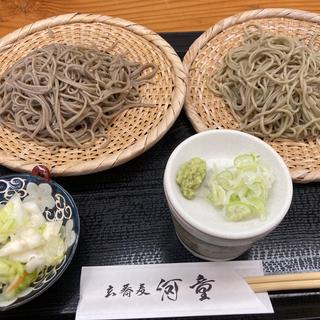 産地別十割二種盛り(玄蕎麦河童)