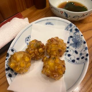 とうもろこしと枝豆のかき揚げ