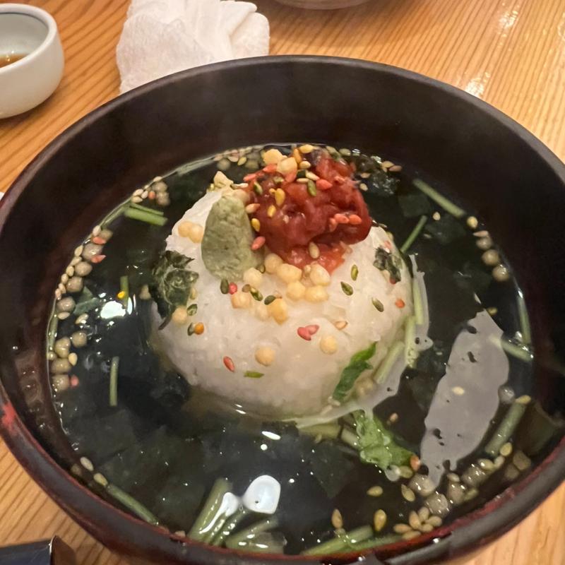 お茶漬け 梅(あじ菜)