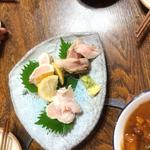 鶏肉のたたき三種盛り(たべのみ処 げんたろう商店)