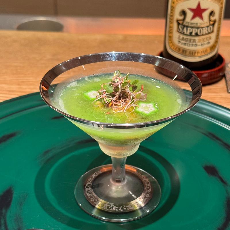 オクラの擦り流し(味処 はやし)