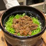 仙台牛のしぐれと万願寺とうがらしの茗荷ご飯