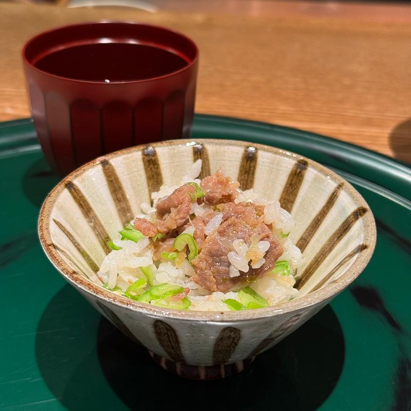 仙台牛のしぐれと万願寺とうがらしの茗荷ご飯(味処 はやし)