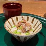 仙台牛のしぐれと万願寺とうがらしの茗荷ご飯