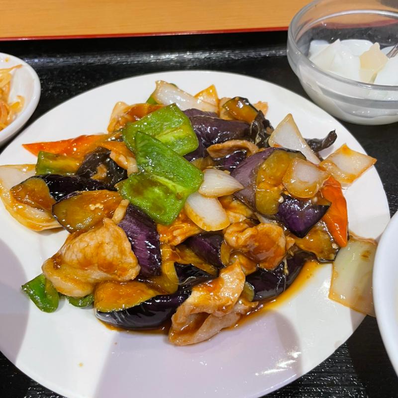 豚肉とナス炒め定食(香蘭モアーズ店)