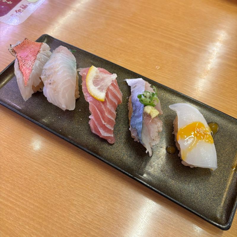 天然魚彩り5種盛り(スシロー 北本店)