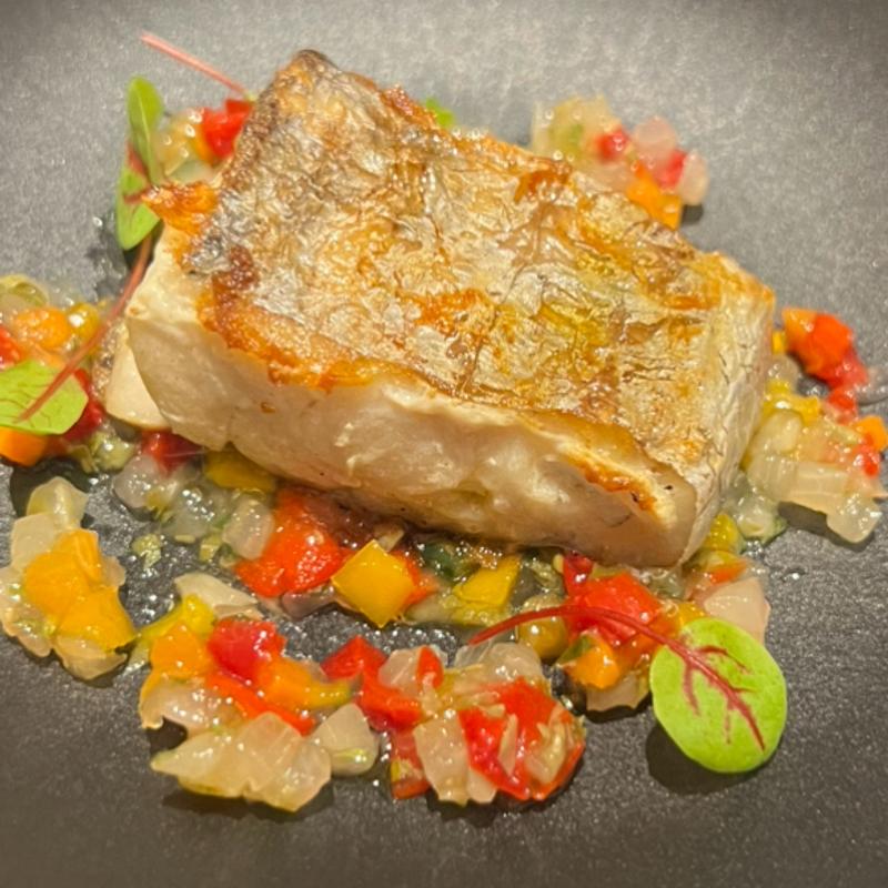 ・本日の鮮魚のサルターティ エストラゴンの香るソースラビゴット(茅ヶ崎ビール)