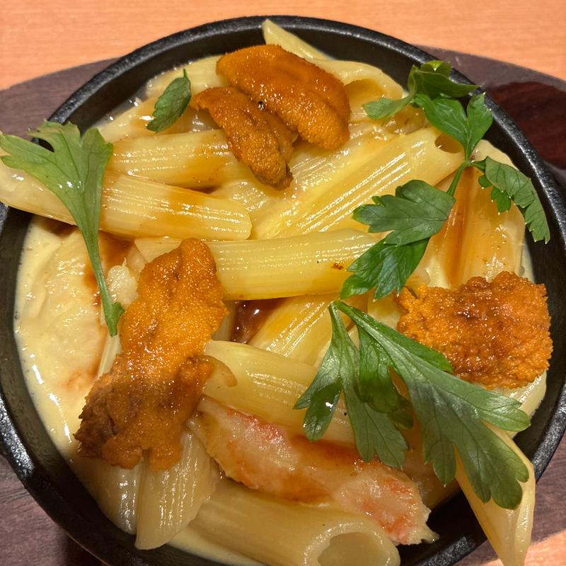 蟹のペンネ〜とろ〜りうにソース〜(ヱビスバー 札幌アピア店 (YEBISU BAR Sapporo Apia))