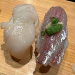 生ホタテ握り　生鯵握り