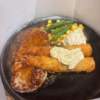 ハンバーグ140g＆エビフライコンボ