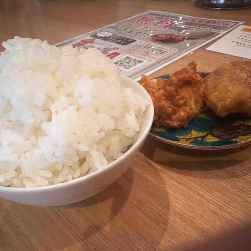 からあげ2個とライスセット(つけ麺中華そば 燦)