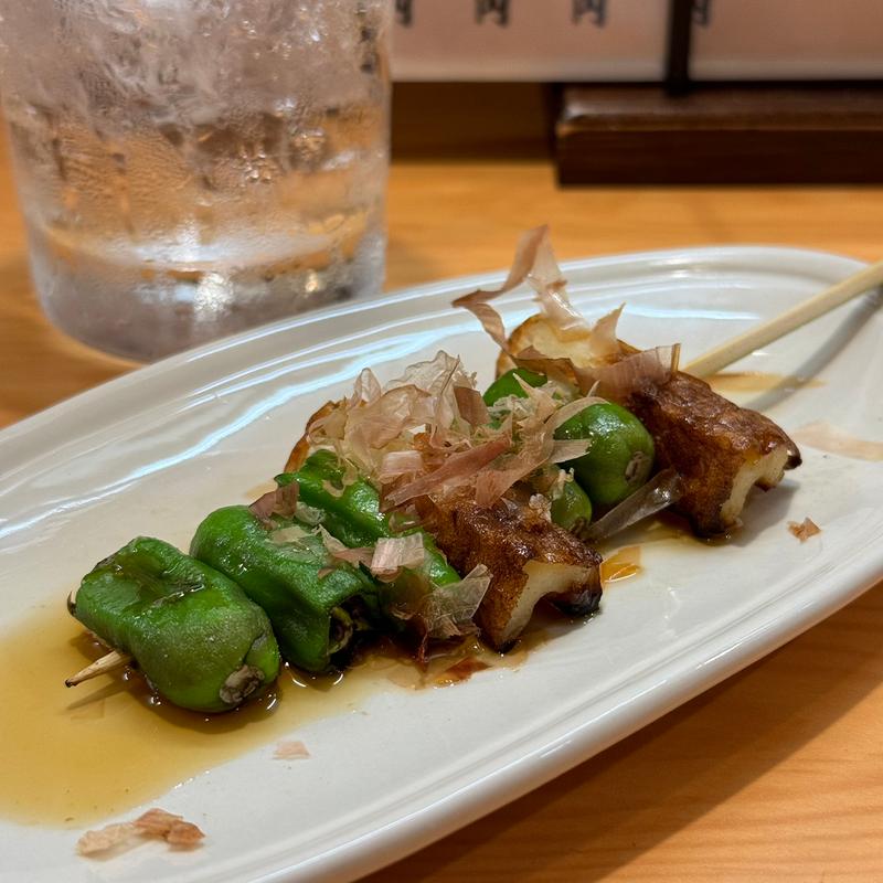 しし唐&竹輪(炭火焼き鳥せんど)