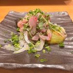 焼き茄子と鯵のたたき(魚菜由良　雑魚亭)