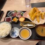 お刺身と天ぷら定食