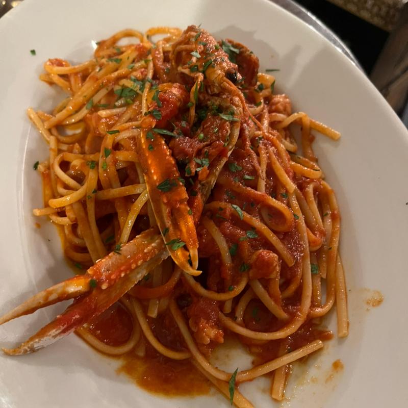 手長エビのトマトソースリングイネ(オステリア ダ アダ)
