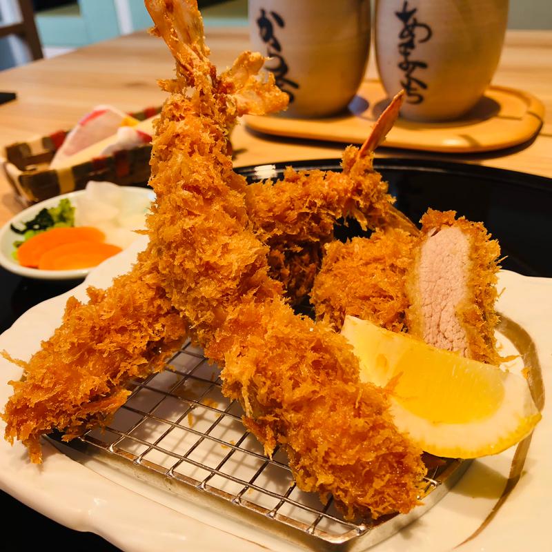 海老フライ_海老とヒレかつランチ(黒豚料理 寿庵 東開店)