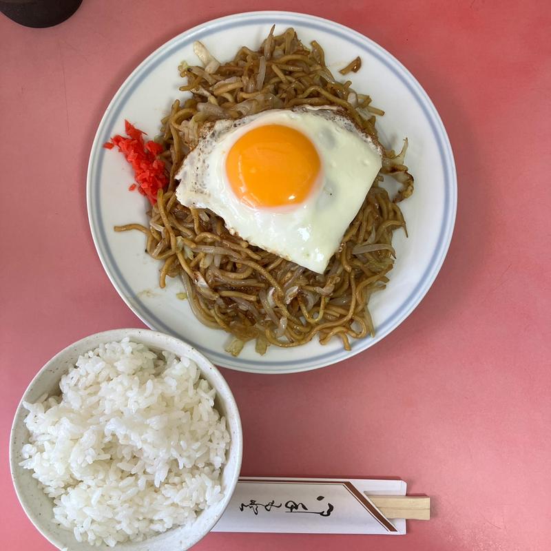 焼きそば玉子入定食(焼そば かみ家)