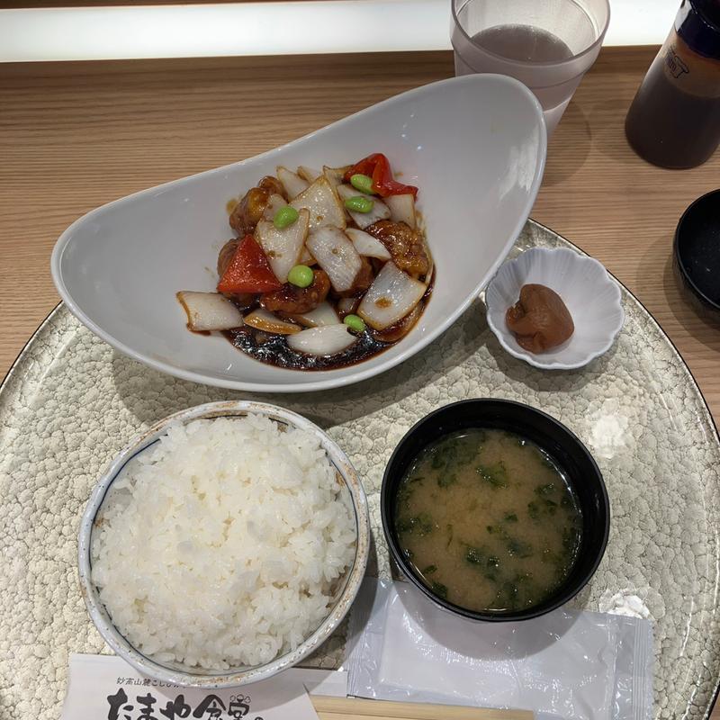 黒酢酢豚定食(妙高山麓こしひかりのお店 たまや食堂)