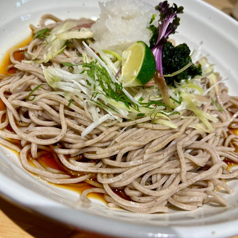 薬味ぶっかけ蕎麦(二八蕎麦 六本木蕎香)