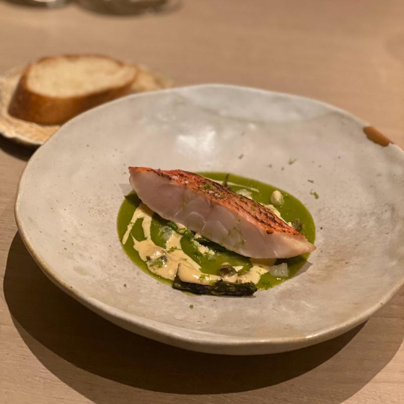 かりゆしキンメ ししとうもろみ酢(島cuisine あーすん)