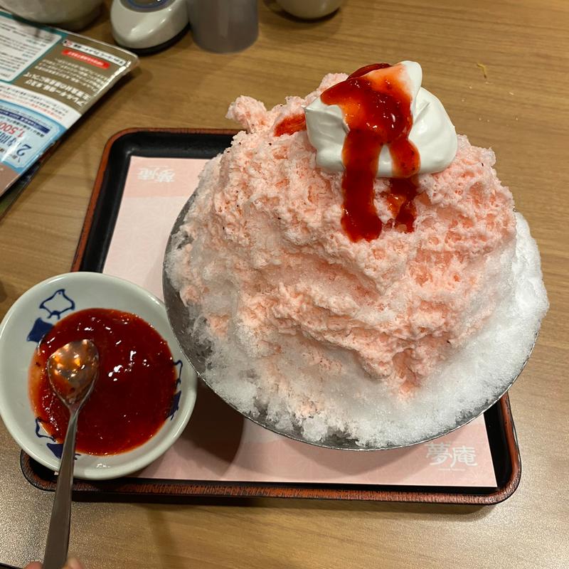 あわゆきかき氷濃いいちご＆いちごミルク(夢庵 三鷹北野店)