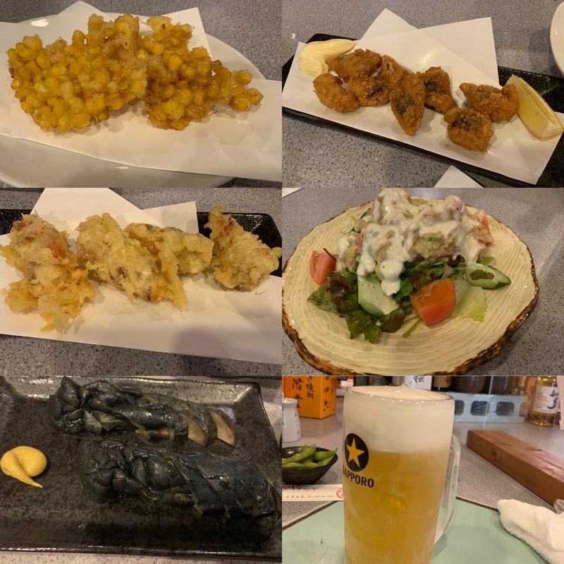 とうもろこし天ぷらほか(伊勢屋)