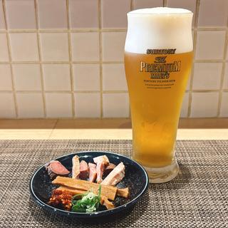 生ビール(プレミアムモルツ)おつまみ付き