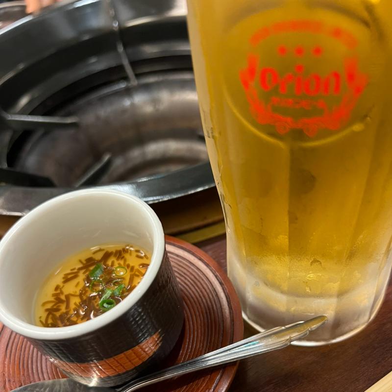 もずく茶碗蒸し　オリオン生ビール(島豚しゃぶしゃぶ あぐー家)