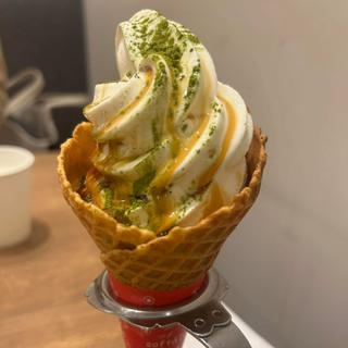 ミルクソフトクリーム 抹茶&あずき(キーコーヒー 松坂屋 上野店)