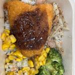 あえて、鯵フライ、大根の葉と干しえびのまぜご飯