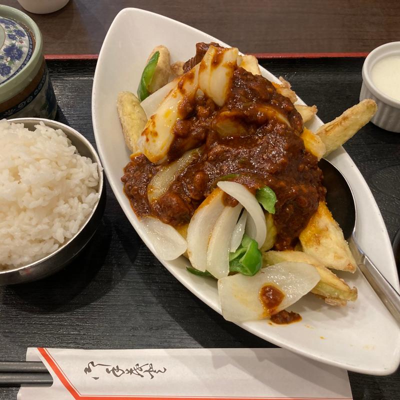 揚げナス山椒炒め(麻辣房)