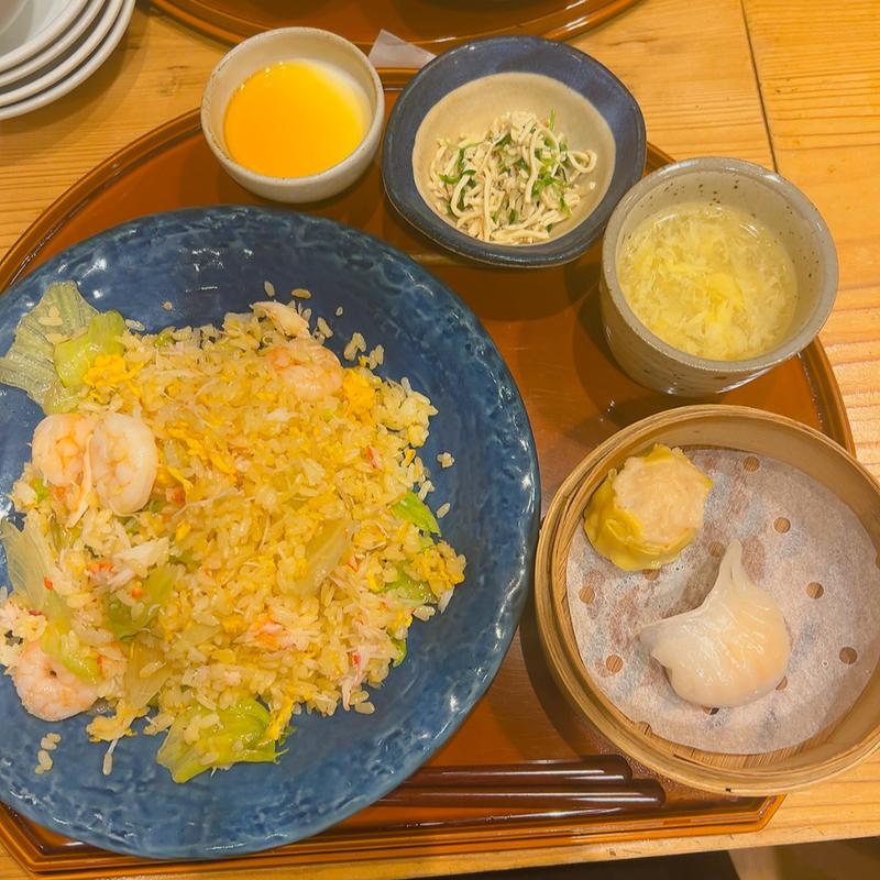 エビ蟹チャーハンと点心膳(梅梅 くずはモール)